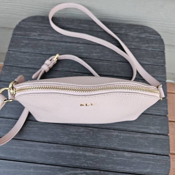 Ralph Lauren Andover Light Pink Crossbody Bag Small Mini Purse Long Strap - Picture 7 of 16